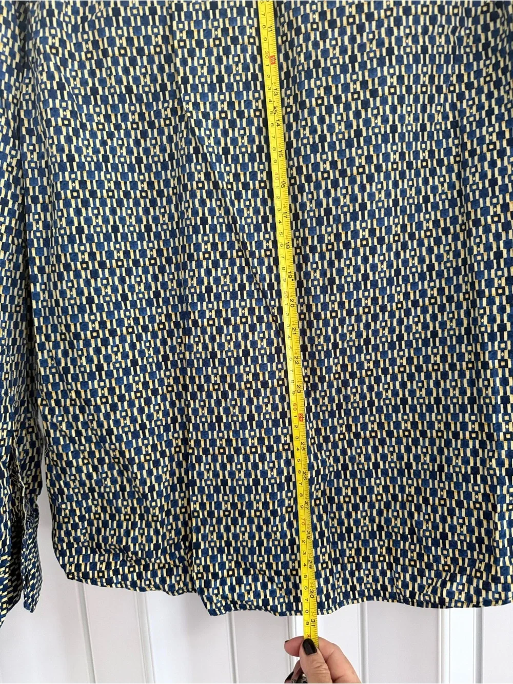 Gucci Navy and Cream Patterned Shirt  fitted
